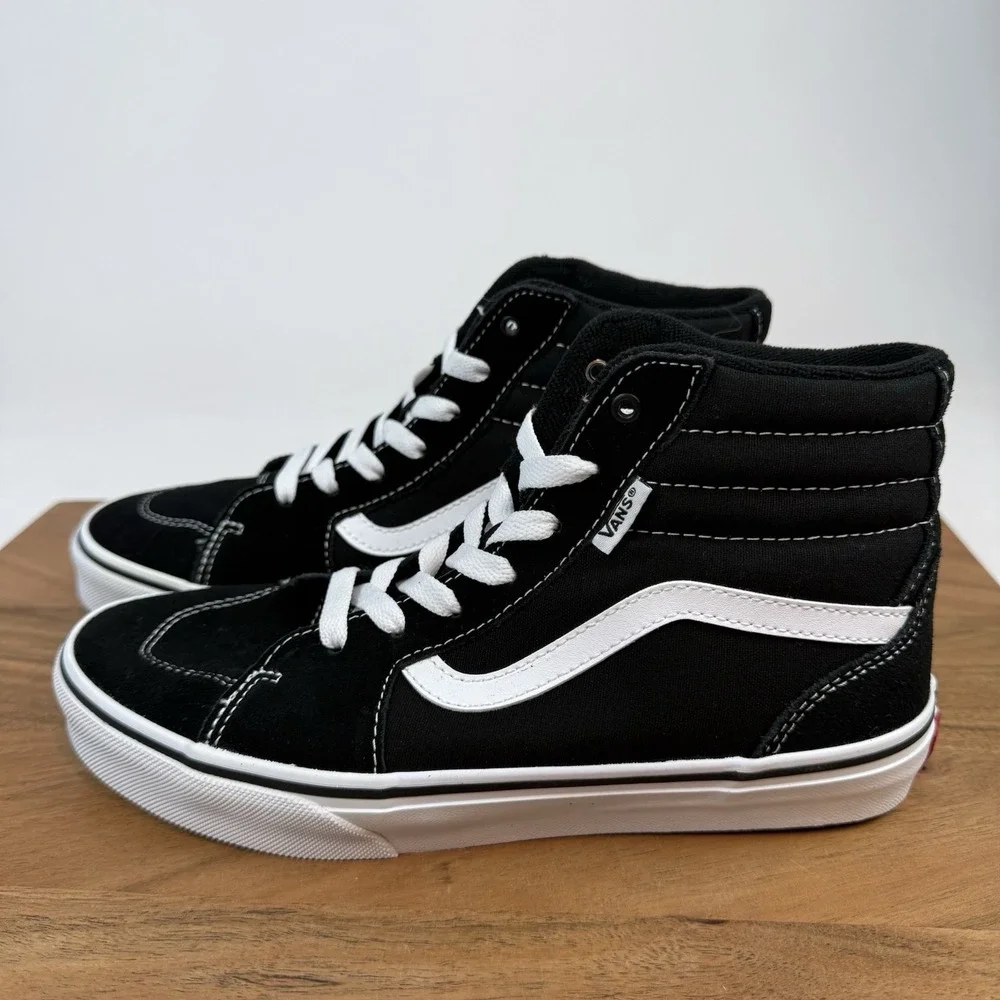 New Big Kids Vans Filmore Hi Suede/Canvas Black Skateboarding Sneakers Shoes 6 Y